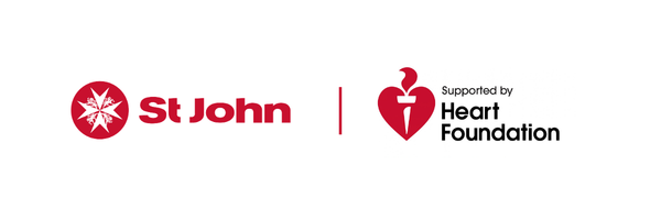 St John WA logo and Heart Foundation logo with text supported by above