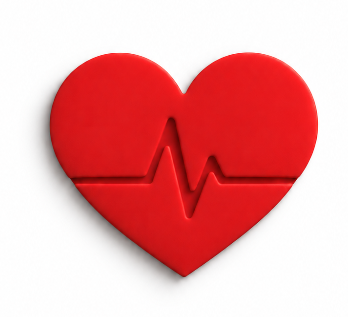 Read heart with heart beat line